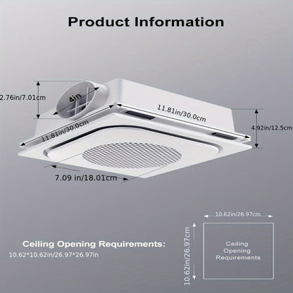Bathroom Exhaust Fan with Light 150 CFM 1.0 Sone - 40W LED Night Light Ventilation Fan Combo, Quiet Bath Fan with Blue LED, Easy Install, White