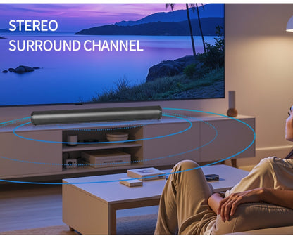 4D Echo Pearl Hi-Fi Soundbar with Subwoofer – Surround Sound Speaker System for TV, Computer & Laptop, Infrared Remote Control, Wired & Wireless, Portable Home Theater Soundbar