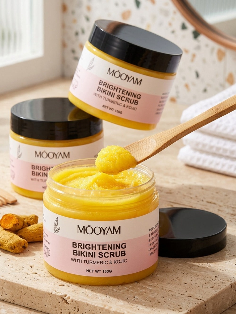 Glycolic Acid Bikini Area Scrub 150g – Kojic Acid & Turmeric Exfoliating Paste, Brightening Treatment for Dark Spots, Ingrown Hairs, Hyperpigmentation, Smooth Radiant Skin for Women