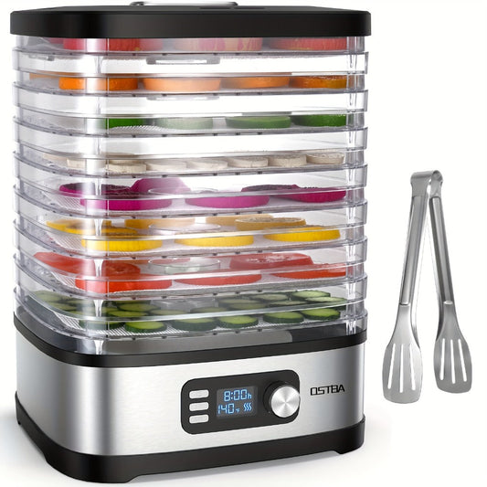 Food Dehydrator Machine 5-Tray with Adjustable Temperature Control and 72-Hour Timer - Electric Food Dryer for Jerky Fruit Herbs Dog Treats Snacks, 240W LED Display Dehydrator with Recipe Book Included