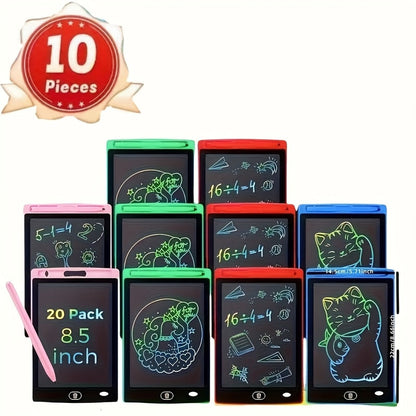 8.5-Inch LCD Drawing Tablets in 10- or 20-Piece Packs with Styluses and Multicolor Frames for Group Drawing