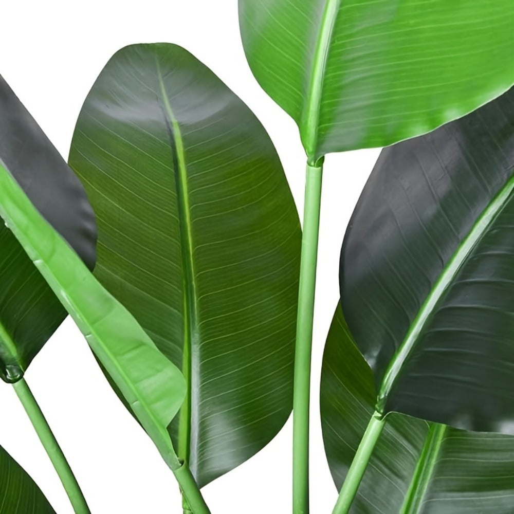 Artificial Bird of Paradise Tree with Broad Green Leaves and Base Pot in 62.99 or 70.87-Inch Heights