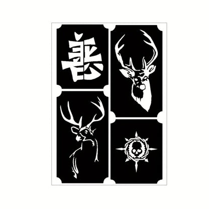 Twenty-Piece A5-Labeled Tattoo Stencil Kit002 with Animal, Symbol and Geometric Pattern Designs