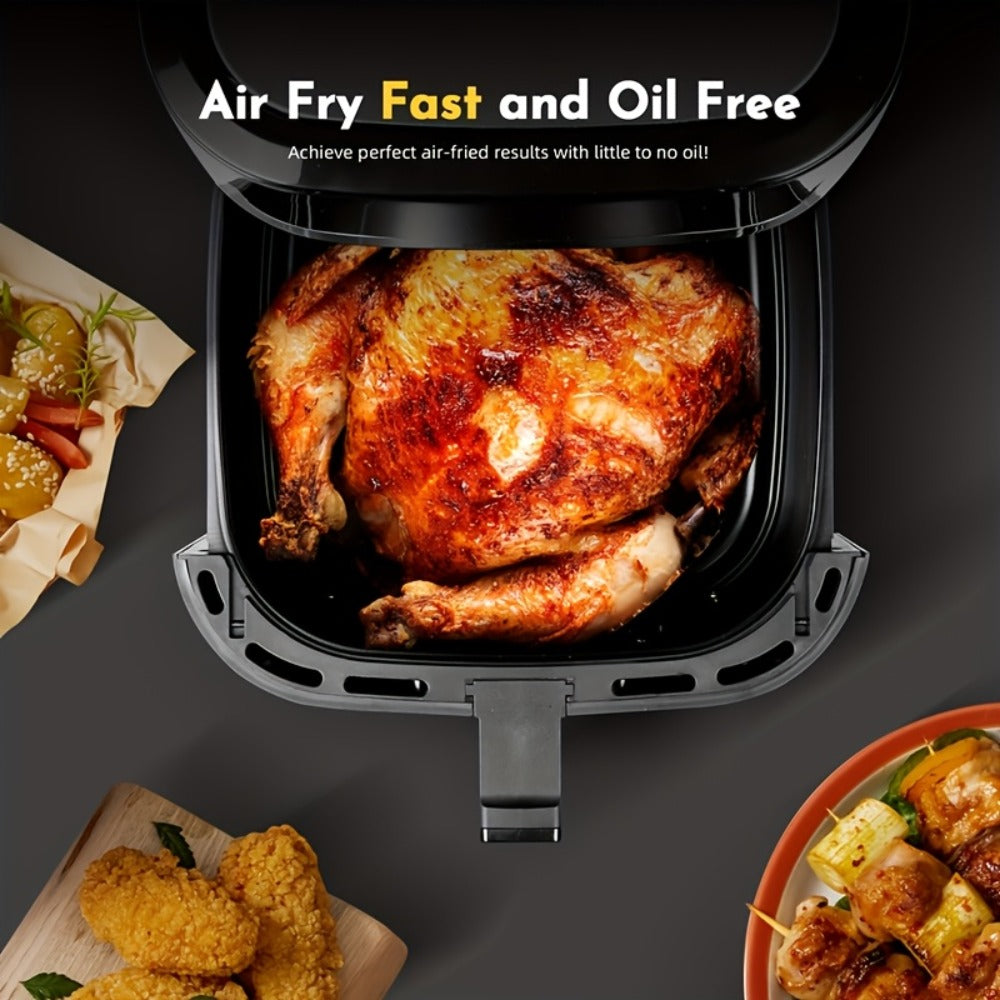 Air Fryer with LED Touchscreen, Viewing Window, Eight Preset Icons and 2.8Qt or 6Qt Black Capacity Options