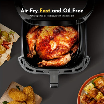 Air Fryer with LED Touchscreen, Viewing Window, Eight Preset Icons and 2.8Qt or 6Qt Black Capacity Options