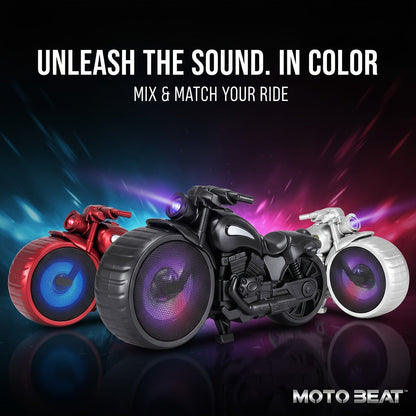 Retro Motorcycle Bluetooth Speaker Portable Wireless Stereo with RGB Flashing Lights, FM Radio, USB & TF Card Support, AUX Input, Rechargeable Battery for Home, Outdoor & Car Audio Upgrade