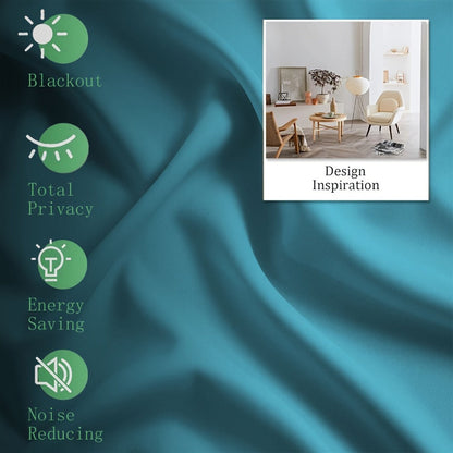 Blackout Curtains Grommet Top Room Darkening Window Drapes 4 Panels Set Living Room Bedroom