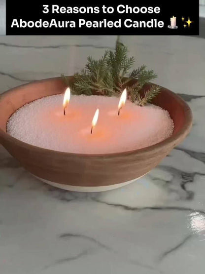 18oz Pearled Candle Kit with Hammered Glass Cup, 30 Separate Wicks and Five Scent Selections