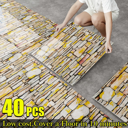 40-Pack Marble Pattern Floor and Wall Decal Sheets in A01 or A03 Designs for Home Decor Projects