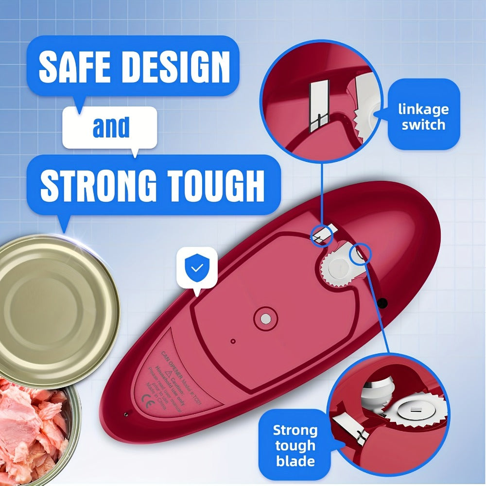 Cordless One-Touch Can Opener in Two Models: Black Big Helper or Red Master Opener Selection