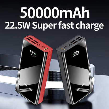 50000mAh Portable Charger Power Bank with LED Flashlight, Digital Display & Multi-Port Fast Charging – Heavy-Duty Battery Pack for Camping, Travel, Emergency, Laptops & Multiple Devices, Black/Red