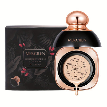 Air Cushion CC Cream Concealer Foundation MERCILEN Moisturizing Buildable Coverage Natural Dewy Finish – Hydrating Long-Lasting Face Makeup for Sensitive Skin Women All Skin Types