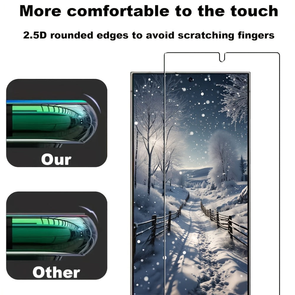 Samsung Galaxy S25 Ultra Screen Protector 8-Pack – 4 Fingerprint Unlock Tempered Glass + 4 3D Camera Lens Protectors, Full Coverage HD Clarity Bundle, Bubble-Free Install