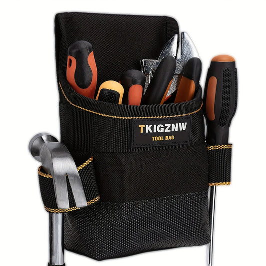 Tool Belt Pouch Heavy Duty Electrician | Adjustable Strap Multi-Compartment Organizer with Zipper | Professional Tool Bag for Plumbers Mechanics Electricians Equipment Storage