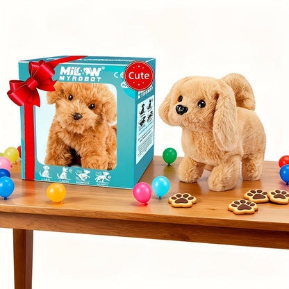 Plush Electric Puppy Toy That Walks & Barks – Interactive Electronic Pet with Soft Plush & Gift Box, Parent-Child Companion, Birthday & Holiday Gift for Kids