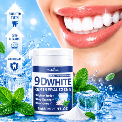 Hydroxyapatite Tooth Powder 2-Pack Remineralizing Fluoride-Free Deep Cleaning Whitening Mint Toothpowder for