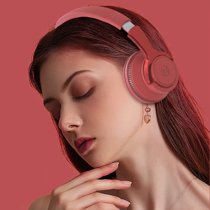 FM Radio TF Card Over-Ear Wireless Headphones Bluetooth, 24H Playtime, Built-in Mic, LED Light, AUX 3.5mm Wired Mode, Soft Earpads, Foldable Headset for Travel Home Office iOS Android