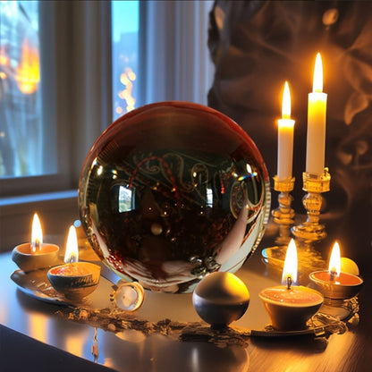 Crystal Ball for Photography Decoration Feng Shui Gift – Transparent Glass Sphere 60mm 80mm 150mm with Base for Magic Lens Ball Home Decor Halloween Valentine Christmas