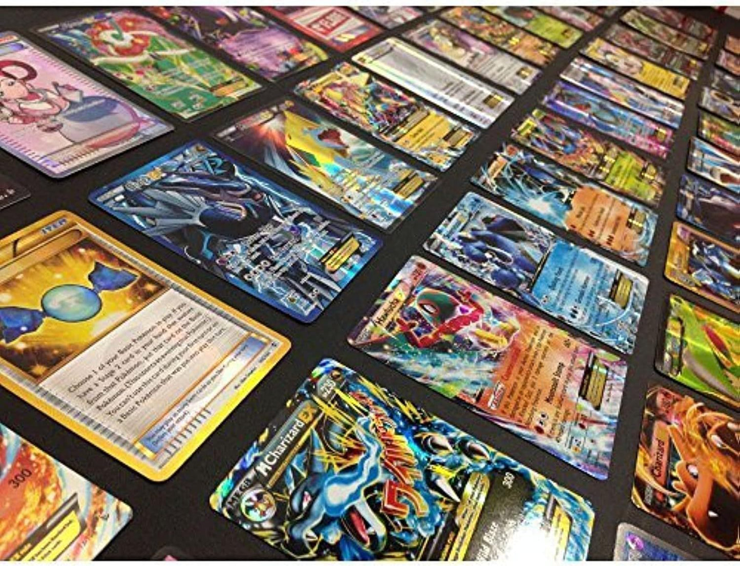 Pokemon-Labeled Trading Card Lot, 100 Illustrated Cards with Holographic and Standard Designs