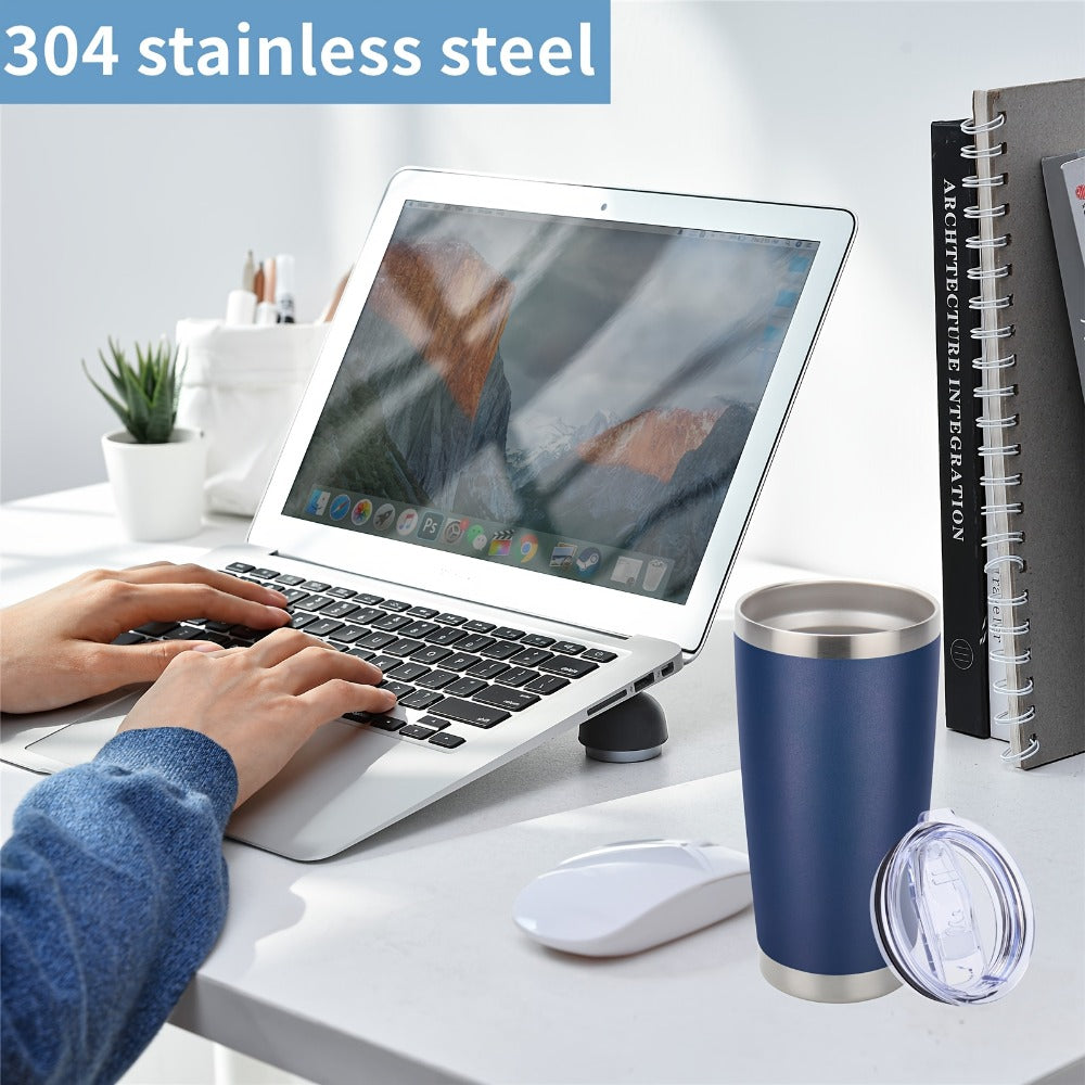 Stainless Steel Insulated Tumblers with Lid and Straw Bulk 20oz 304 Double Wall Vacuum Travel Mug for Hot Iced Coffee Drinks Water Cup Set 8pcs 12pcs 24pcs White Navy Blue Red Silver Black Mix
