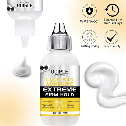 Lace Wig Glue Kit 10pcs Complete Set with Lace Melting Spray Liquid Adhesive Remover Strong Hold Quick Dry for Beginners | Lace Front Full Lace Wig Fixing Tools