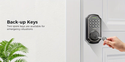 100 Code Keypad Door Lock Smart Keyless Entry Deadbolt – Anti-Peep Password, One-Touch Auto Lock, Fingerprint & WiFi Options, Zinc Alloy Front Door Lock, Easy Install, Low Battery Alarm, Black Silver