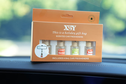 Car Air Freshener 4-Bottle Gift Set – Hanging Diffuser with 60-Day Lasting Fragrance, Multiple Scent Styles for Car Interior, Perfect Holiday Gift for Friends & Family