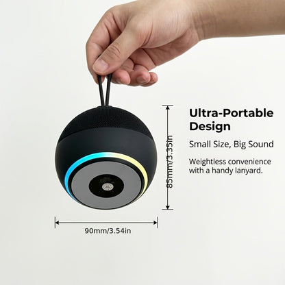 Portable Bluetooth Speaker Spherical Model with RGB, TWS, Subwoofer, 360° Listing and Included Base