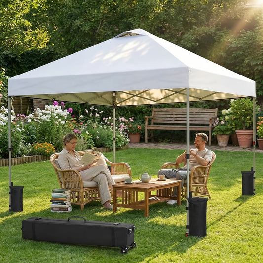 Canopy Tent 10x10ft Pop Up One Push – Portable Outdoor Shelter 3 Colors