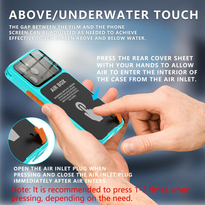 Waterproof iPhone Case IP68 360° Full Body Shockproof Dustproof Underwater Swimming Surfing Sports Cover for iPhone 16 15 Pro 15 14 Pro 14 13 Pro 13 12 Pro 12 – Underwater Photography Beach