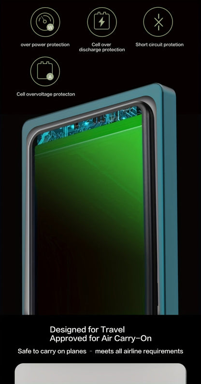 10000mAh Thin Magnetic Power Bank with 35W USB-C and 30W USB-A Port Markings in Four Colors