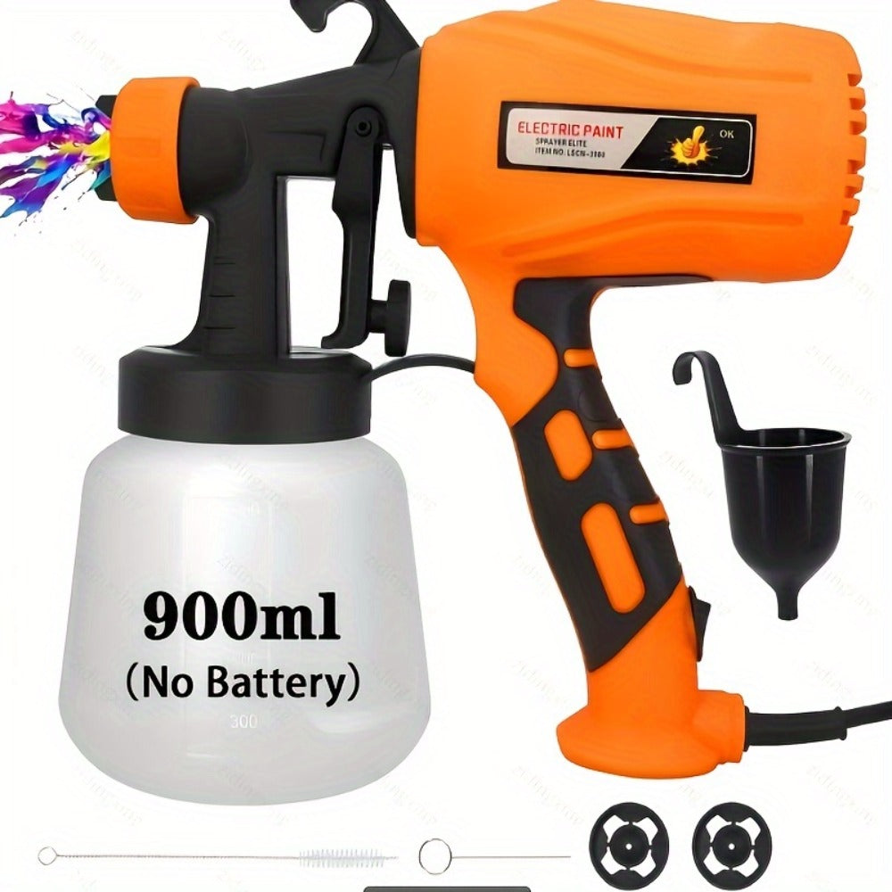 HVLP Paint Sprayer Electric Spray Gun with 3 Spray Patterns & 27oz Container – Cordless Airless Sprayer for House Painting, Furniture, Cabinets, Fence, Walls, Doors, Car DIY Projects