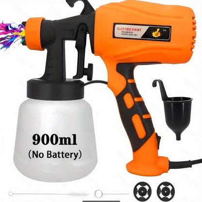 HVLP Paint Sprayer Electric Spray Gun with 3 Spray Patterns & 27oz Container – Cordless Airless Sprayer for House Painting, Furniture, Cabinets, Fence, Walls, Doors, Car DIY Projects