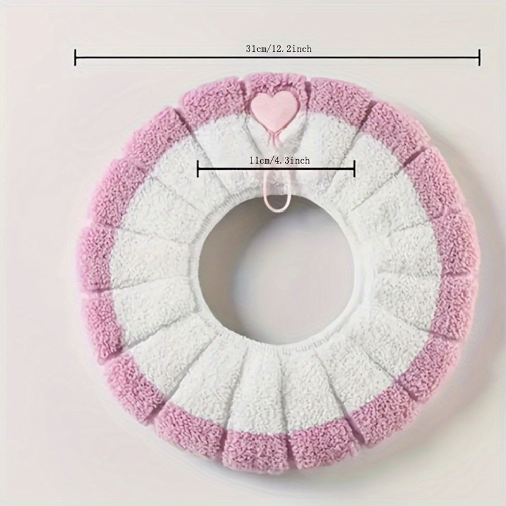 Toilet Seat Cover Set 5pcs – Soft Plush All-Inclusive Machine Washable Bathroom Seat Covers Fit Most Standard Toilets, Skin-Friendly Elastic Fabric