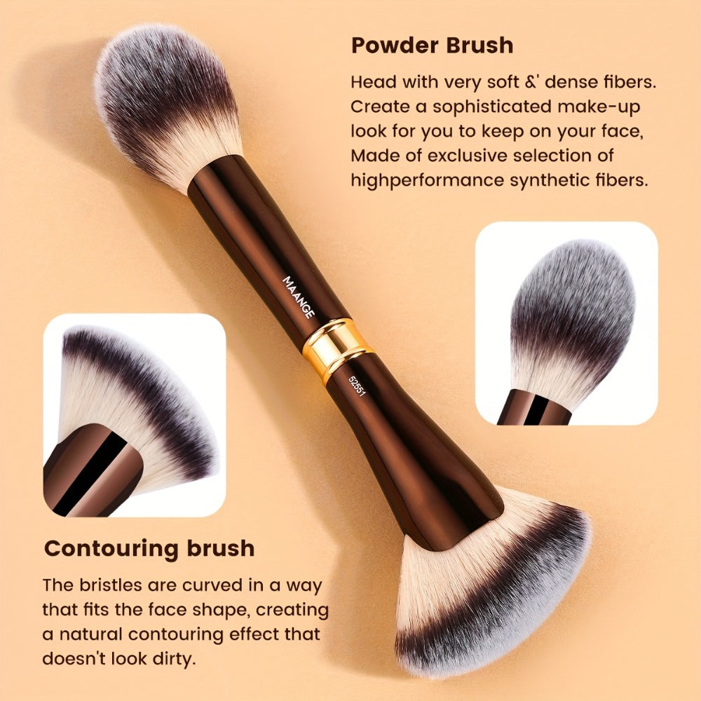 Double-Ended Makeup Brush Set 8-Piece with Storage Box – Premium Aluminum Alloy Handle, 16 Brush Heads for Foundation Blush Contour, Travel-Ready Gift for Women