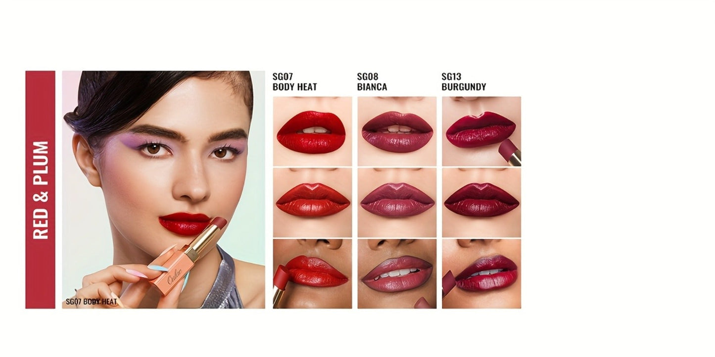 12 g Nude Satin Lipstick Set with Lightweight Cream-to-Satin Formula in Two Checkout Sets for Daily Makeup