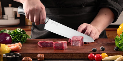 Stainless Steel Kitchen Knife Set Chef Knife Damascus Black Knife Block for Home Cooking, Dining and Outdoor Meals