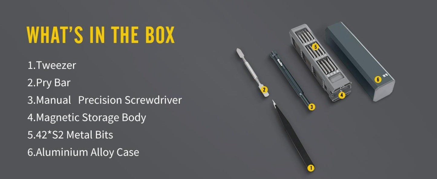 46-in-1 Precision Screwdriver Set with Magnetic Driver, Phillips, Slotted, Torx, Hex and Y-Type Bits