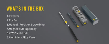46-in-1 Precision Screwdriver Set with Magnetic Driver, Phillips, Slotted, Torx, Hex and Y-Type Bits