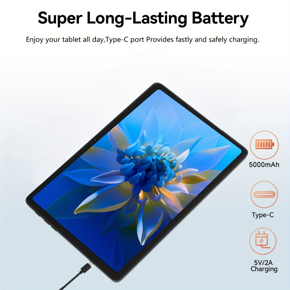 Android Tablet 10.1-Inch 2-in-1 with Android 15, 12GB RAM, 128GB Internal Storage and GMS Certification