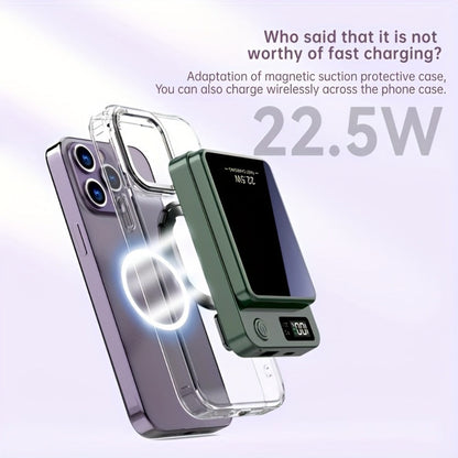 10000mAh Slim Magnetic Power Bank with 22.5W Marking, USB-C Connection and Two Color Options