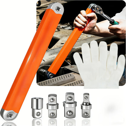 Zero Offset Extension Wrench Set 15-Inch – Impact-Ready 3/8" Ratchet Wrench with 1/2", 1/4" & 3/8" Drive Adapters, Narrow Space Auto Repair Tool, Multiple Colors