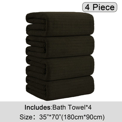 Bath Towels Set 4 Pack 35x70 Inch Oversized Extra Large - Microfiber Super Absorbent Quick Dry XL Bath Sheet Soft Bathroom Towels | 13 Colors | Family Hotel Spa Shower Towel Set Coastal Style