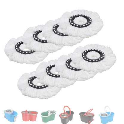 Microfiber Spin Mop Replacement Heads 8 Pack, 360° Universal Mop Refills for Standard Spin Mop Buckets, Machine Washable Reusable Mop Pads for Hardwood, Tile, Laminate & Marble Floors – Round & Triangle