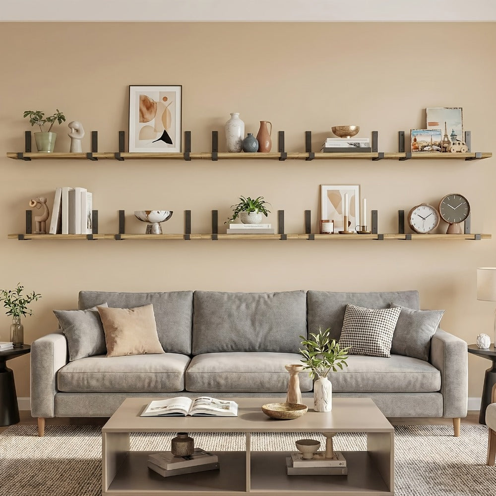 Floating Shelves for Wall 10 Pack 15.8x5.9 Inch Wall Mounted Shelf for Bedroom Kitchen for Home Cooking, Dining and Outdoor Meals