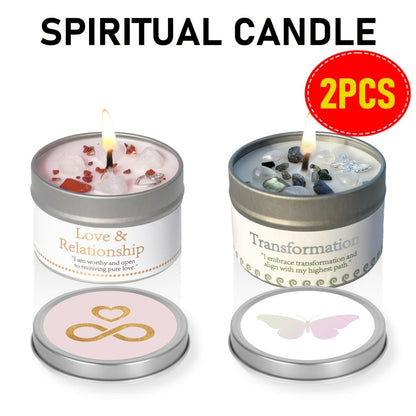 3oz Decorative Tin Candle or Two-Piece Crystal and Guidance Card Set with Multiple Label Pairings