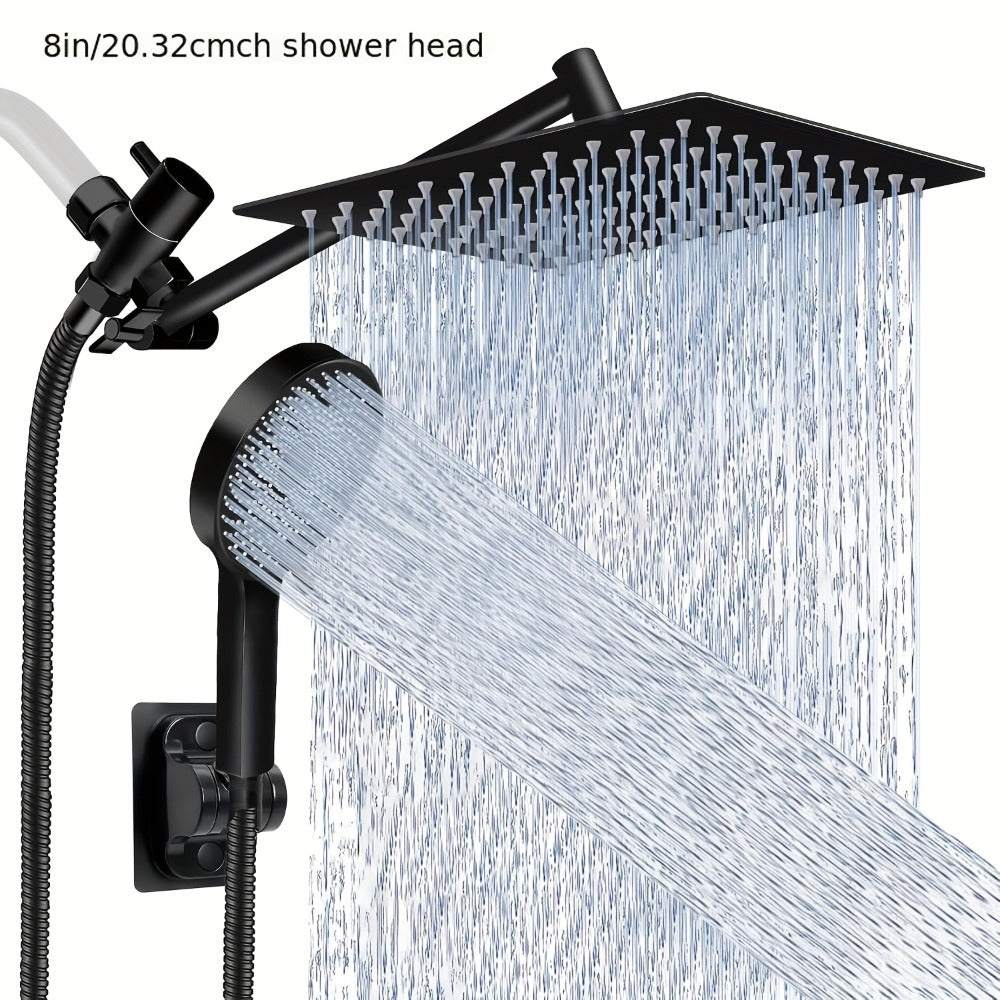 High-Pressure Handheld Rainfall Shower Head Combo with 11-Inch Extension Arm and Six Size-Finish Options