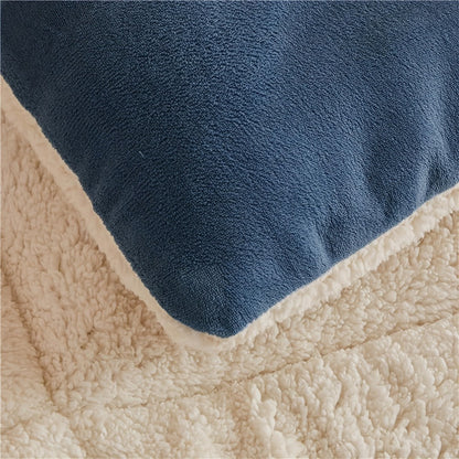 Reversible Sherpa Fleece Comforter Set in 40 Size and Color Options for Twin XL, Full, Queen or King Beds