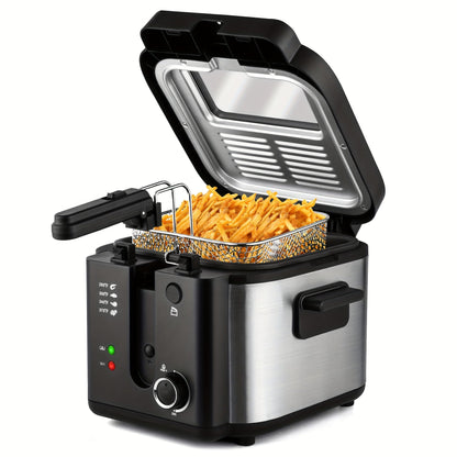 Countertop Deep Fryer with 1.5L to 6L Capacity Options, Windowed Lid and Rotary Temperature Control
