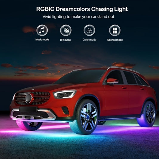 Car LED Atmosphere Light Panels APP & Wireless Control - External Decorative 2-Piece Set Multiple Scene Modes 23.62x35.43in for Cars Trucks SUVs Car Show Night Driving Customization